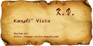 Kanyó Viola névjegykártya